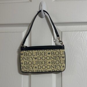 Dooney & Bourke Beige Logo Wristlet with Black Trim